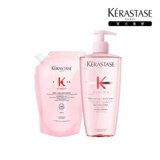 【KERASTASE 巴黎卡詩】粉漾芯生髮浴永續組(清爽型/一般型髮浴500ml+清爽型補充包500ml)