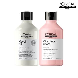 【L’OREAL 巴黎萊雅PRO】絲漾博洗髮精雙入組(吸金喚彩+飽和護色/柔順/抗毛躁)
