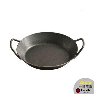 【TURK】手工職人專業經典一體成型 熱鍛平底鍋雙耳28cm 65828(台灣獨家總代理經銷)