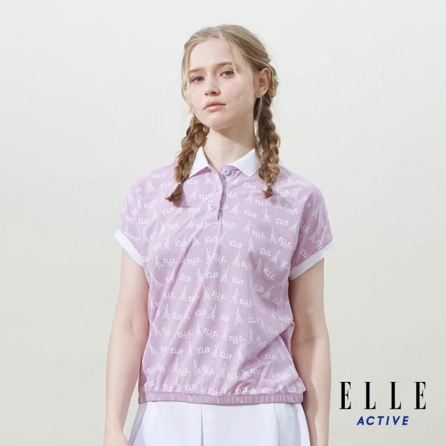 【ELLE ACTIVE】女款 滿版印花短袖POLO衫-紫色(EA25S2W1101#25)