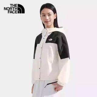 【The North Face 官方旗艦】北面女款米白色DWR防潑水防風外套｜8DGSROU