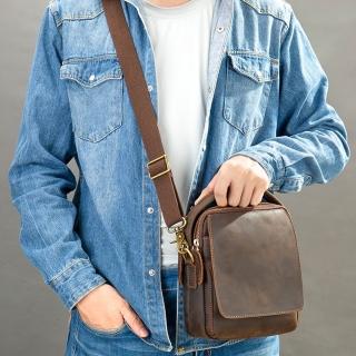 【LEESA】男生包包\大容量\頂級牛皮\真皮\休閒\旅行\通勤\歐美\包包\單肩包\側揹包\手提包\斜揹包\斜挎包