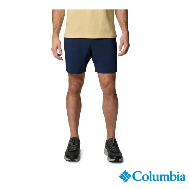 【Columbia 哥倫比亞】男款-防潑水短褲-深藍色(UAE47850NY/JS)