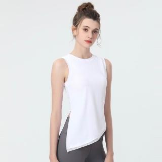 【紐約精品】現貨+預購 女運動服無袖瑜珈服背心瑜伽服裸感親膚透氣速乾(清涼開叉時尚高彈女上衣a1jo6)