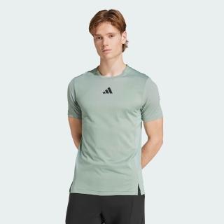 【adidas 愛迪達】AIRCHILL 短袖上衣(JI8197 男款運動上衣 吸濕排汗 灰綠)