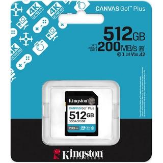 【Kingston 金士頓】512GB SDXC SDG4/512GB 200MB/s UHS-I U3 V30 A2 相機 記憶卡(相機記憶卡)