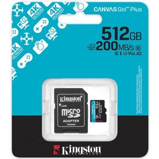 【Kingston 金士頓】512GB microSDXC SDCG4/512GB 200MB UHS-I U3 V30 A2 記憶卡(手機記憶卡)