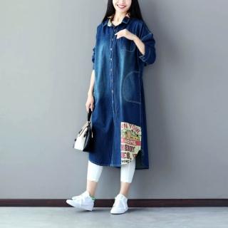 【紐約精品】現貨+預購 風衣外套民族風大衣(文藝做舊牛仔襯衣女外套a1iq27)