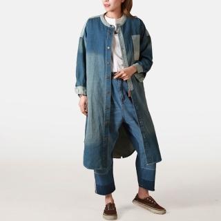【紐約精品】現貨+預購 風衣外套民族風大衣(圓領長袖寬鬆牛仔女外套a1iq54)