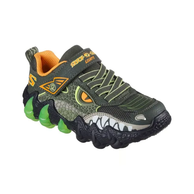 【HABU 哈布童鞋】SKECHERS 男童系列 中童 恐龍 燈鞋 400121L0LV(Skech-O-Saurus Light 2.0)