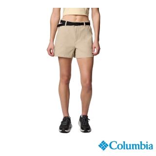 【Columbia 哥倫比亞】女款-超防曬UPF50防潑短褲-卡其(UAR92130KI/JS)