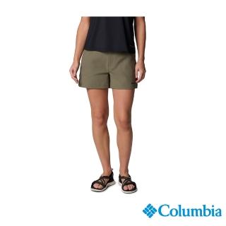 【Columbia 哥倫比亞】女款-超防曬UPF50防潑短褲-軍綠(UAR92130AG/JS)