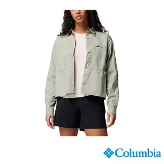 【Columbia 哥倫比亞】女款-女長袖襯衫-灰綠(UAR32060GG/JS)