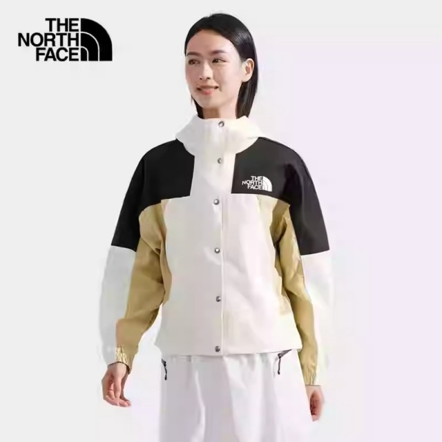 【The North Face 官方旗艦】北面女款米白色WindWall防風外套｜8CJSROU