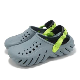 【Crocs】洞洞鞋 Echo Clog 男鞋 女鞋 波波克駱格 池塘綠 涼鞋 卡駱馳(2079373YO)
