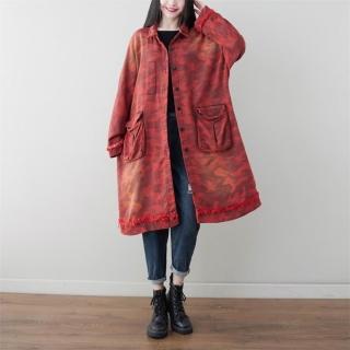【紐約精品】現貨+預購 風衣外套民族風大衣(迷彩拼接印花中長款女外套3色a1iq53)