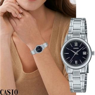 【CASIO 卡西歐】淑女簡約鋼帶錶(LTP-V002D-1B3)