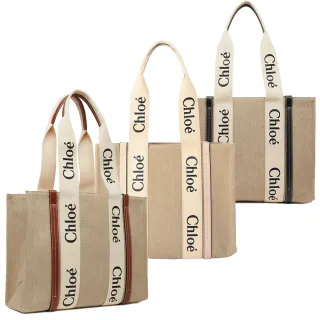 【Chloe’ 蔻依】Woody 經典LOGO織帶TOTE BAG(中款/三色任選)