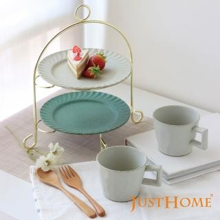 【Just Home】微光沐境陶瓷午茶5件組-兩色可選(可微波 盤 碗盤 咖啡杯 茶杯 下午茶組)