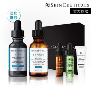 【Skin Ceuticals 修麗可】醫美級抗氧撫紋★CE抗氧化精華 30ml+P-TIOX 超勝抗皺極光精華 30ml 禮盒組