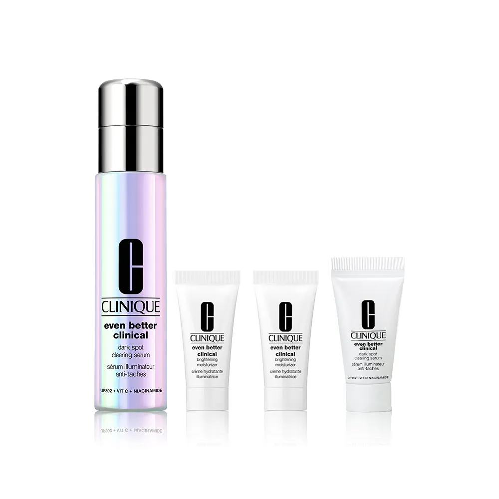 【CLINIQUE 倩碧】超激光淡斑精粹PRO入門組(淡斑精粹PRO 30ml+淡斑保濕輕乳霜5mlx2/美白淡斑精華)