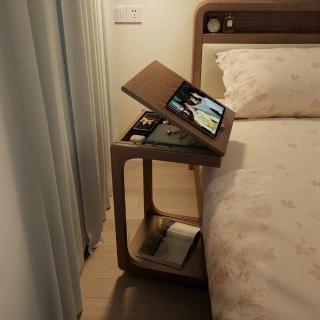 【巨匠】可移動床邊桌 實木腿書桌 臥室電腦桌 小型學習桌 家用床邊桌 簡易小桌子(可移動床邊桌)