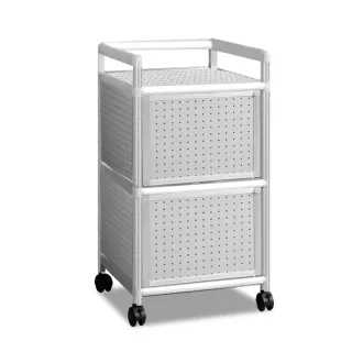 【ASSARI】輕量鋁合金附輪1.3尺二門置物櫃