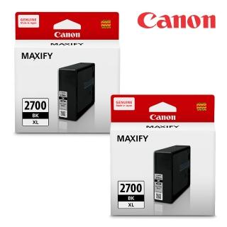 【Canon】官方直營 2黑組合★PGI-2700XL-BK原廠黑色墨水匣(適用機型：iB4070/iB4170/MB5070/MB5170/MB5470)