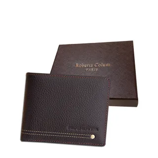 【Roberta Colum】交換禮物 諾貝達 男用專櫃皮夾 8卡片短夾(23154-2咖啡)