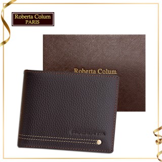 【Roberta Colum】諾貝達 男用專櫃皮夾 12卡片短夾(23157-2咖啡)