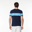 【NAUTICA】官方旗艦 男裝 跳色拼接條紋短袖T恤(藍色)