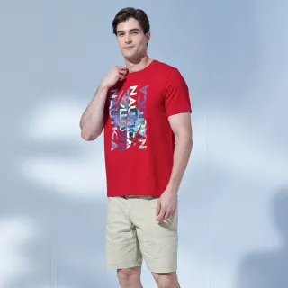 【NAUTICA】官方旗艦 男裝 現代感LOGO印花短袖T恤(紅色)