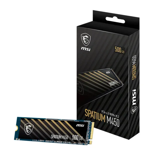 【MSI 微星】SPATIUM M450 500GB V1 Gen4 M.2 2280 PCIe SSD固態硬碟(讀3000MB/寫2000MB)