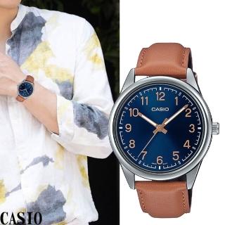 【CASIO 卡西歐】成熟簡約皮革腕錶(MTP-V005L-2B4)
