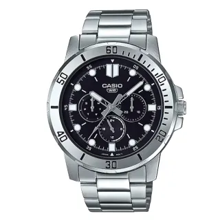 【CASIO 卡西歐】紳士三眼鋼帶錶(MTP-VD300D-1E)