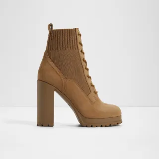 【ALDO】REBELLIOUS-高跟綁帶襪靴-女鞋(咖啡色)