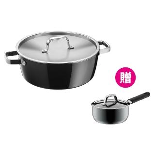 【WMF】Fusiontec Aromatic 淺燉鍋 28cm 5.9L(黑色)