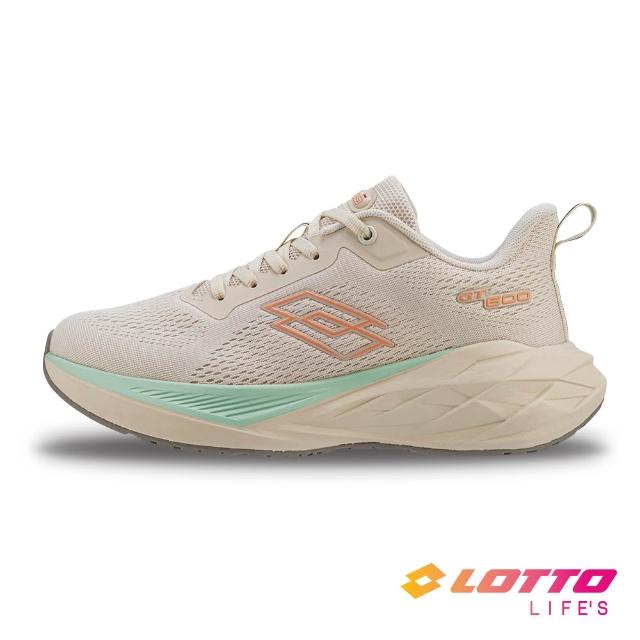 【LOTTO】女 寬楦 GT 600厚彈輕量跑鞋(燕麥米-LT5AWR9601)