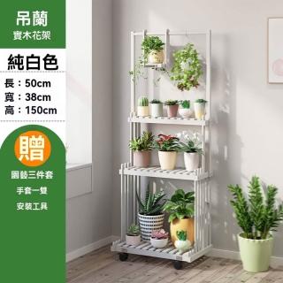 【w展宜旗艦店】50長加輪(花架 實木花架 多層花架 陽臺花架 客廳花架 可移動花架 預購15天)