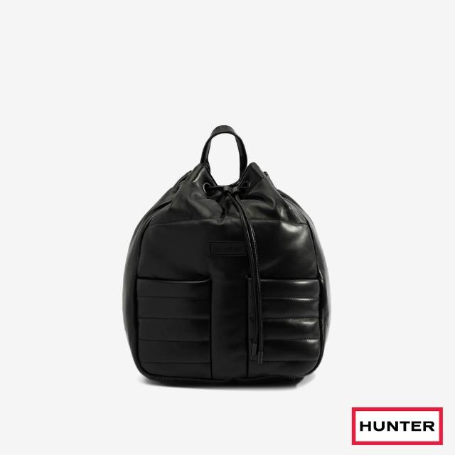 【HUNTER】皮革抽繩後背包(黑色)