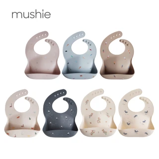 【Mushie 官方直營】矽膠立體圍兜/花樣款(多款任選)