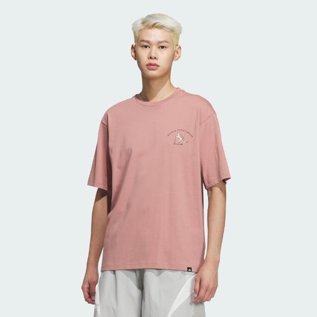 【adidas 愛迪達】短袖上衣 男 寬鬆 亞規 GFX SS TEE 粉 JL6059
