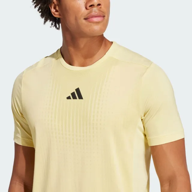 【adidas 愛迪達】短袖上衣 男 訓練 慢跑 亞規 AIRCHILL TEE 黃 JI8195