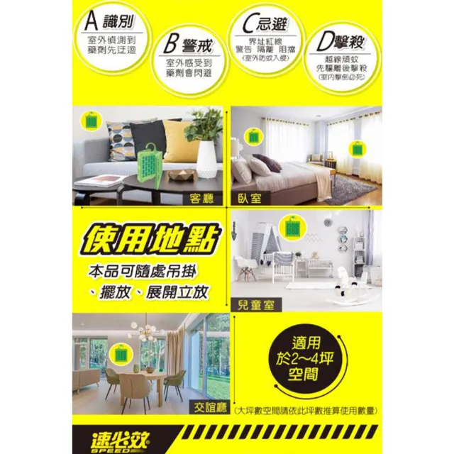 【速必效】驅蚊寶-60日X4入組(防治蚊子；忌避蚊子)