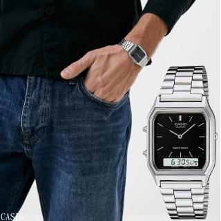 【CASIO 卡西歐】休閒復古鋼帶錶(AQ-230A-1D)