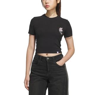 【adidas 愛迪達】運動 休閒 短版 圓領短袖T恤 CS TEE W 女 - JN1680