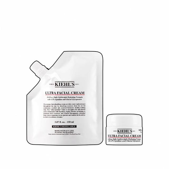 【契爾氏】官方直營 冰河醣蛋白舒敏修護保濕霜補充包 150ml(Kiehl’s)