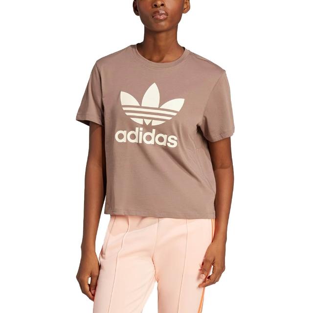 【adidas 愛迪達】運動休閒 直筒剪裁 圓領短袖T恤 TRFL TEE BOXY 女 - JD4582