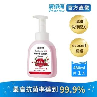【清淨海 官方直營】玫瑰抗菌洗手慕斯 480ml(自然清新香氣/綿密泡沫/抗菌防護)