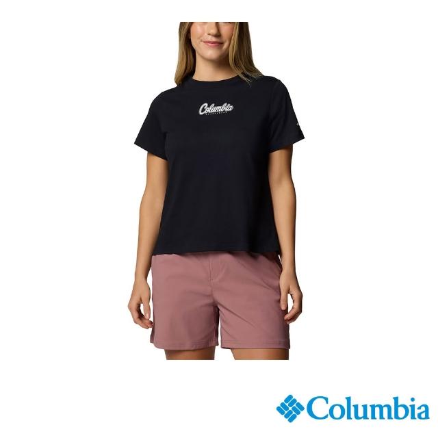 【Columbia 哥倫比亞】女款-短袖上衣-黑色(UAR94090BK/IS)